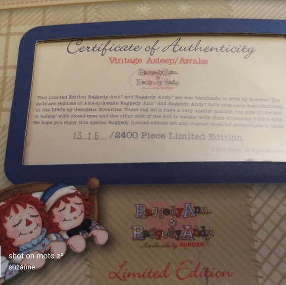 DOLL SALE! Raggedy Ann & Andy Collectors Aurora Ra vintage. New sleep/Awake - Picture 5 of 15
